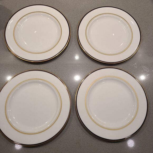 NWT Kate Spade by Lenox Library Lane Navy salad plates - Picture 1 of 4